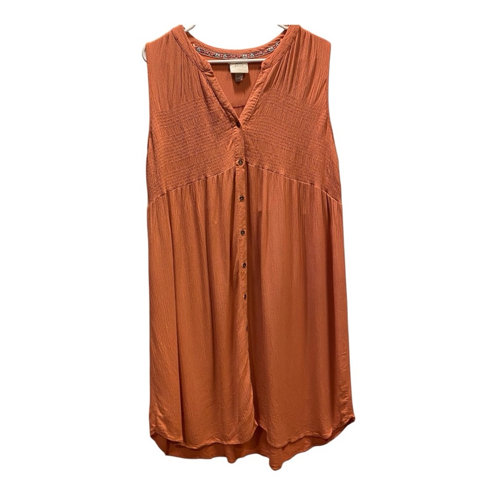 Knox Rose Sleeveless Dress Burnt Orange Button up Women’s Size XL